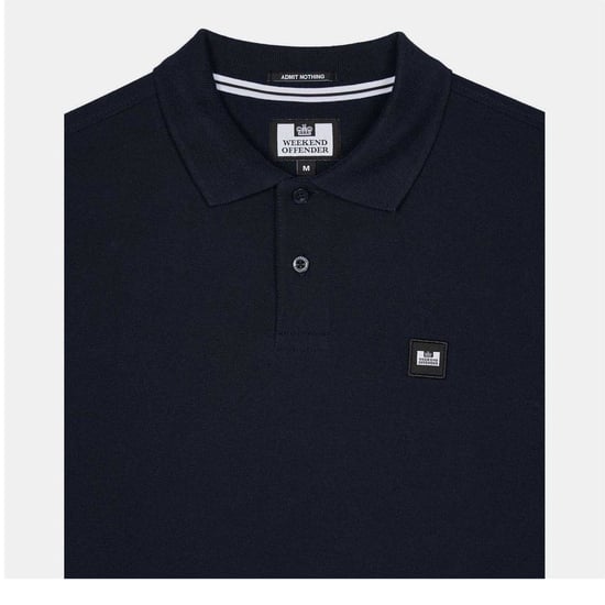 Weekend Offender Herenpoloshirt met lange mouwen (Marine) - Image 3