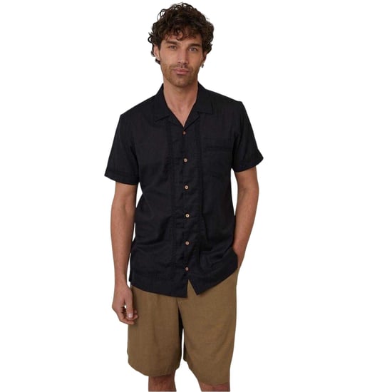 Threadbare Heren Haakrand Korte Mouwen Shirt (Zwart) - Image 2