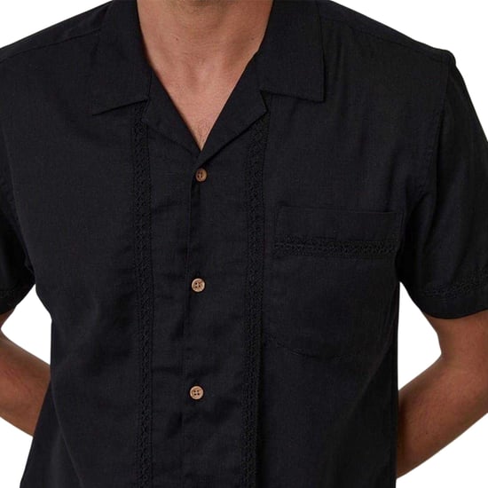 Threadbare Heren Haakrand Korte Mouwen Shirt (Zwart) - Image 4
