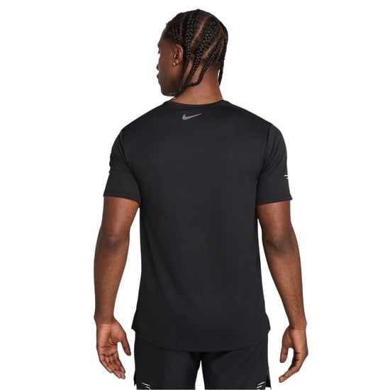 Nike Heren Miler Swoosh Dri-FIT UV Bescherming T-shirt (Zwart/Reflecterend) - Image 2