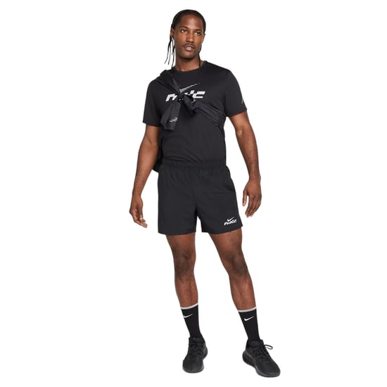 Nike Heren Miler Swoosh Dri-FIT UV Bescherming T-shirt (Zwart/Reflecterend) - Image 3