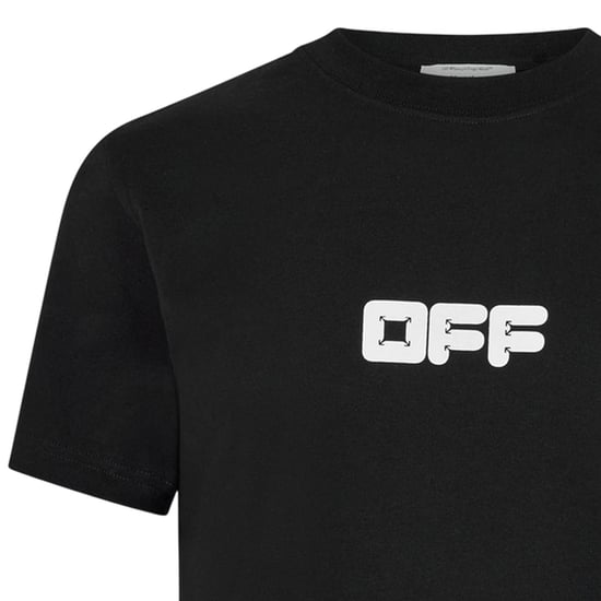 Off White Heren Slim T-shirt in katoen (Zwart) - Image 3