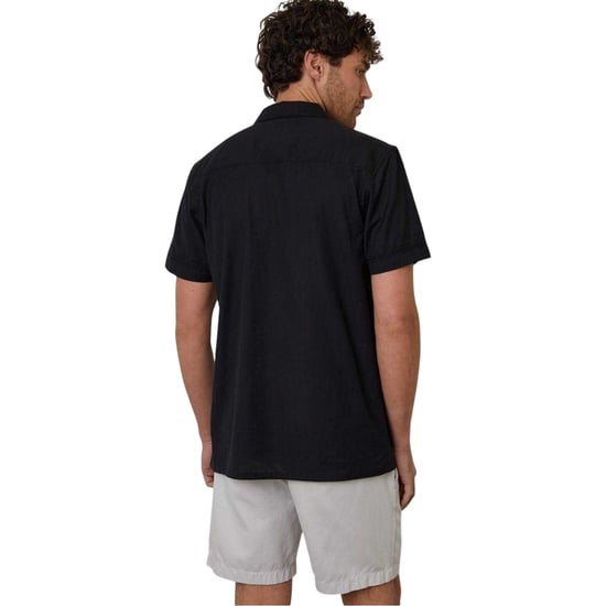 Threadbare Heren Geborduurde Kraag Korte Mouwen Bowling Shirt (Zwart) - Image 3