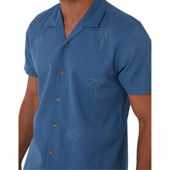 Threadbare Mannelijke Geborduurde Korte Mouwen Shirt (Denim) - Image 3