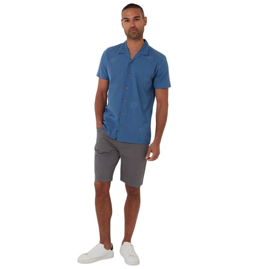 Threadbare Mannelijke Geborduurde Korte Mouwen Shirt (Denim) - Image 4