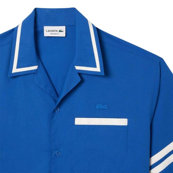 Lacoste Heren Katoenen Twill Relaxed Fit Overhemd (Blauw) - Image 3