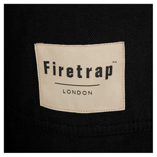 Firetrap Heren-shirt met logo, dik, met lange mouwen (Zwart) - Image 4