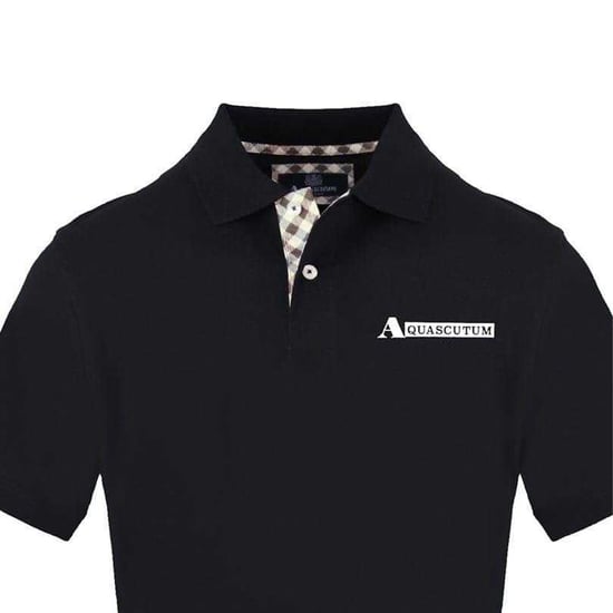 Aquascutum Heren Poloshirt met Kraag en Korte Mouwen (Zwart) - Image 3