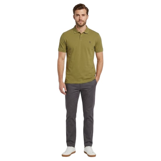 Original Penguin Heren Geborduurd Logo Poloshirt (Stoffige Olijf) - Image 4