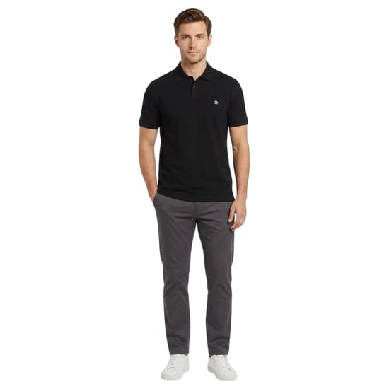Original Penguin Heren Geborduurd Logo Poloshirt (Zwart) - Image 4