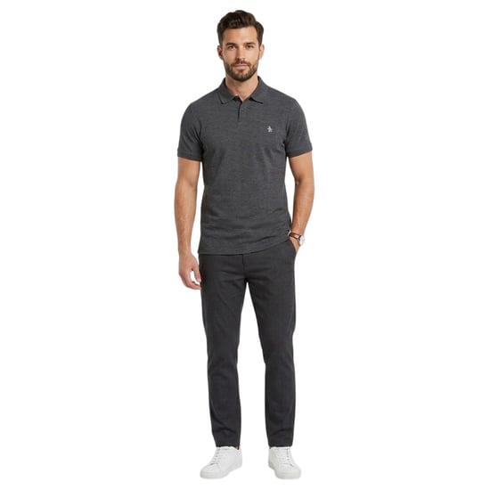 Original Penguin Heren Geborduurd Logo Poloshirt (Houtskool) - Image 4