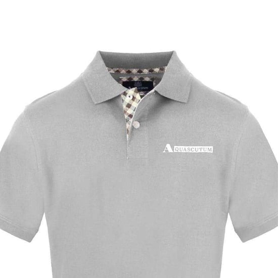 Aquascutum Heren Poloshirt met Kraag en Korte Mouwen (Grijs) - Image 3