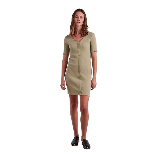 Pieces Nukisa strakke jurk met V-hals voor dames (Thee) - Image 4