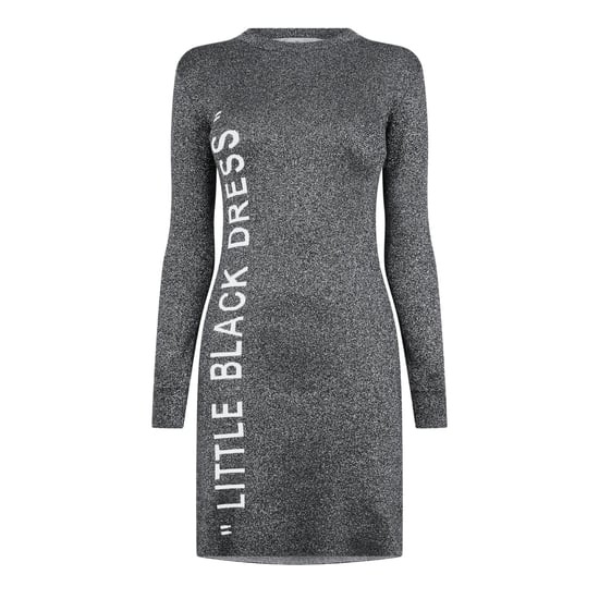 Off White Damesjurk met glitter, ronde hals en strakke pasvorm (Zilver/Wit) - Image 1