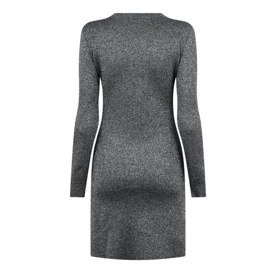 Off White Damesjurk met glitter, ronde hals en strakke pasvorm (Zilver/Wit) - Image 2