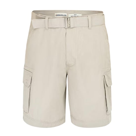 SoulCal Cargo-shorts voor heren met gewassen look (Beige) - Image 1