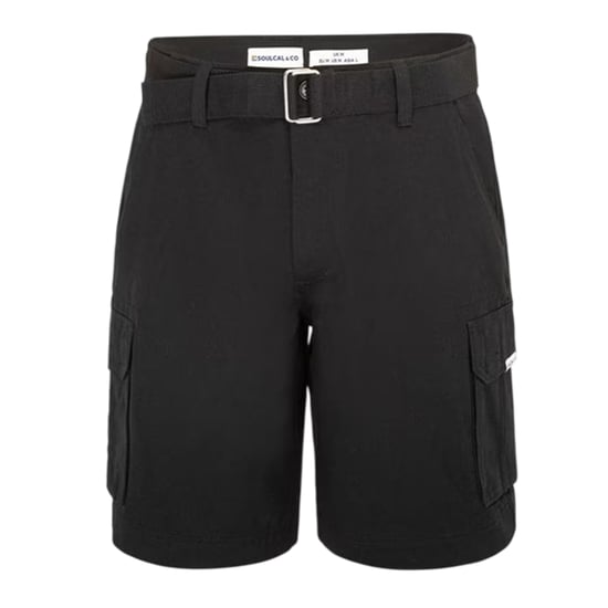 SoulCal Cargo-shorts voor heren met gewassen look (Zwart) - Image 1
