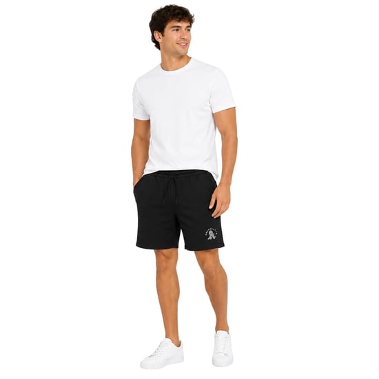 Aquascutum Klassieke herensweatshorts met logo en trekkoord in de taille (Zwart) - Image 4