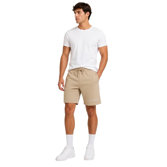 Hugo Heren Dinkoe katoenen sweatshorts met logo (Medium Bruin) - Image 3