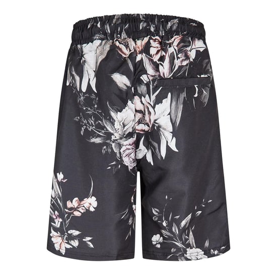 Criminal Damage Heren Sinclair Fleece Bloemige Relaxed Fit Shorts (Zwart) - Image 2