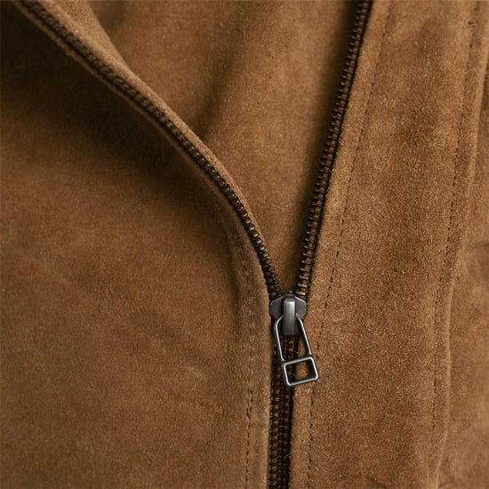 Elle Dames/Dames Suede Bikerjasje (Tan) - Image 4