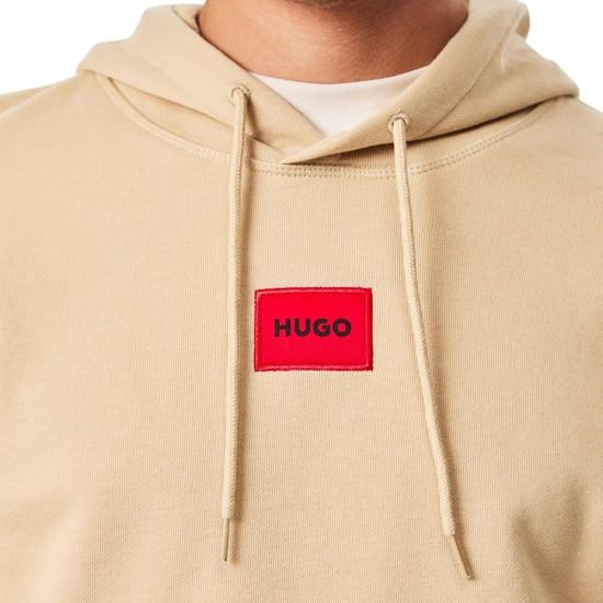 Hugo Heren Pullover Hoodie Katoenmix (Beige) - Image 4