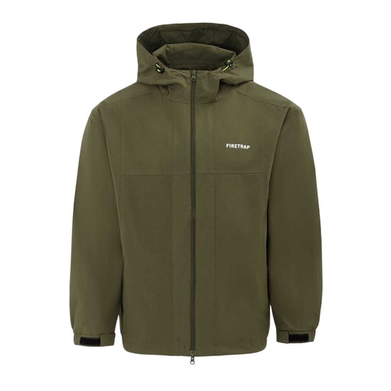 Firetrap Heren Lichtgewicht Jas met Capuchon (Leger Groen) - Image 1