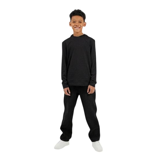Brave Soul Hoodie met ingezette mouwen voor jongens (Jet Zwart) - Image 1