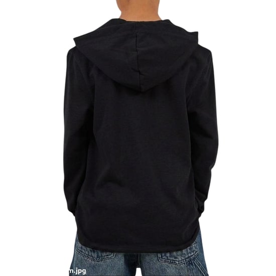 Brave Soul Hoodie met ingezette mouwen voor jongens (Jet Zwart) - Image 3