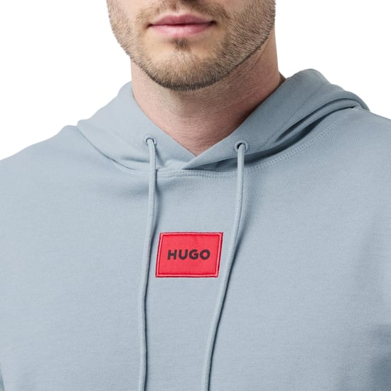 Hugo Heren Pullover Hoodie Katoenmix (Blauw) - Image 4