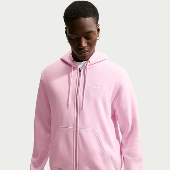 Nike Heren-sportkleding: Club-hoodie met doorlopende ritssluiting (Roze schuim) - Image 1