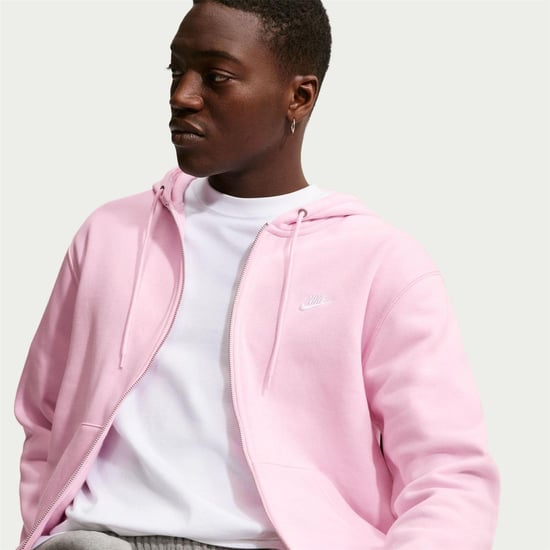 Nike Heren-sportkleding: Club-hoodie met doorlopende ritssluiting (Roze schuim) - Image 3