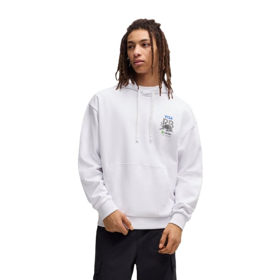 Hugo Hoodie met verlaagde schouders en trekkoord voor heren (Wit) - Image 3