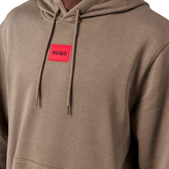 Hugo Heren Pullover Hoodie Katoenmix (Medium Grijs) - Image 4