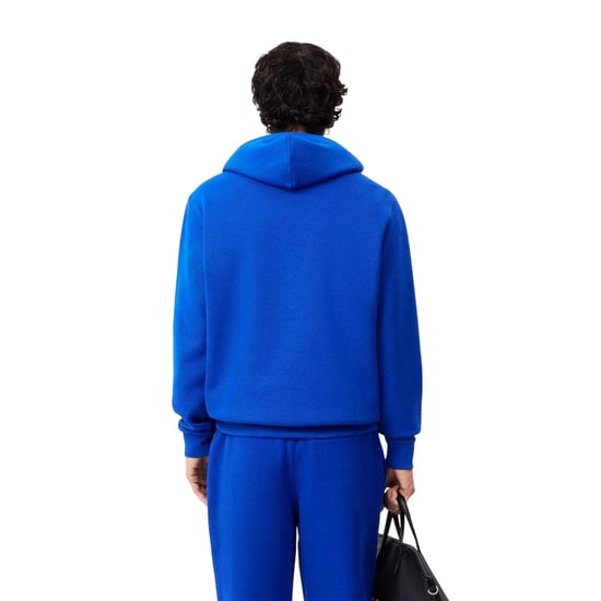 Lacoste Heren-hoodie van dubbelzijdig katoenpiqué (Blauw) - Image 3