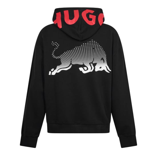 Hugo Hoodie met verlaagde schouders en trekkoord voor heren (Zwart) - Image 2