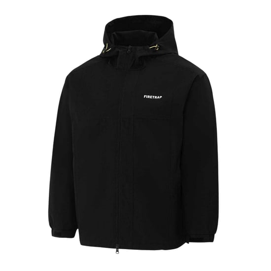 Firetrap Heren Lichtgewicht Jas met Capuchon (Zwart) - Image 3
