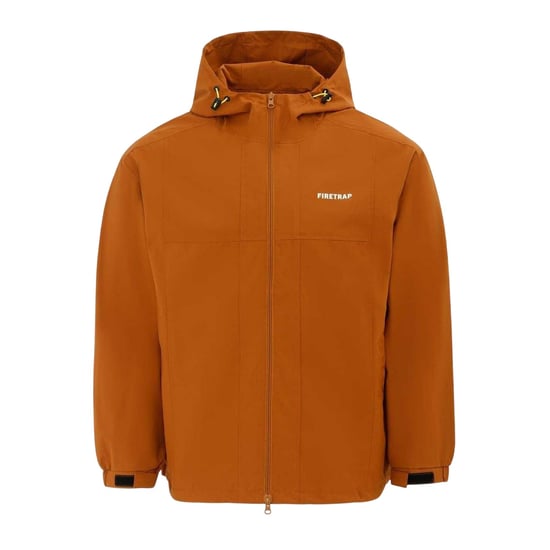 Firetrap Heren Lichtgewicht Jas met Capuchon (Koffie) - Image 1