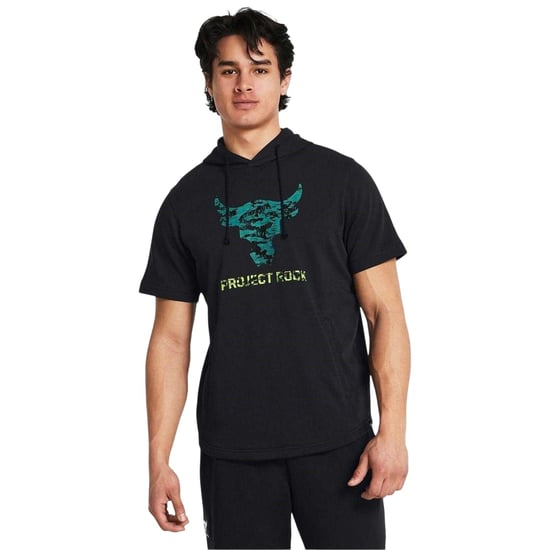 Under Armour Heren Project Rock-hoodie met korte mouwen (Zwart) - Image 1