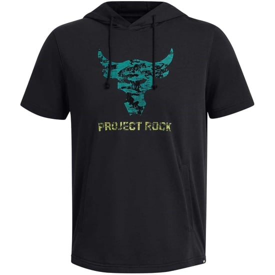 Under Armour Heren Project Rock-hoodie met korte mouwen (Zwart) - Image 2