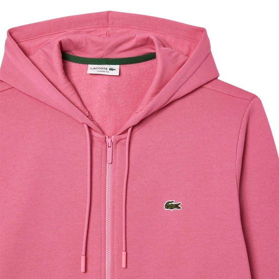 Lacoste Heren Gebreide Volledige Rits Hoodie (Roze) - Image 3