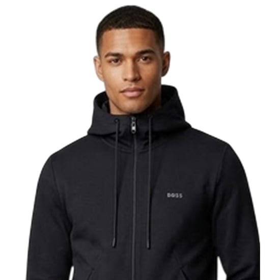 Boss Heren-sweatjack met losse pasvorm (Zwart) - Image 4