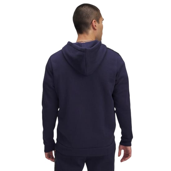 Under Armour Heren-hoodie met fleece-versterkte mouwen en doorlopende ritssluiting (Middernacht marine/wit) - Image 2