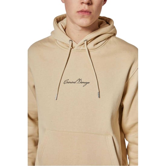 Criminal Damage Heren Logo Relaxed Fit Hoodie (Steen) - Image 4