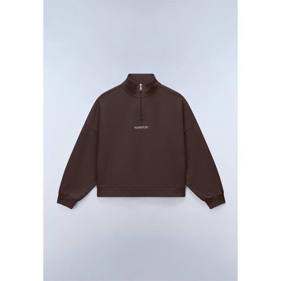 Napapijri Dames/Dames Almas Sweatshirt met Kwartrits (Bruin) - Image 1