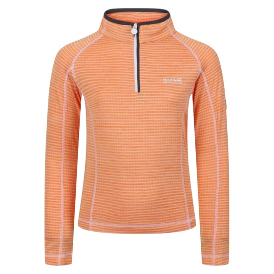 Regatta Kinder-sweatshirt met horizontale strepen, trechterhals en rechte raglanmouwen (Abrikoos-sinaasappel) - Image 1