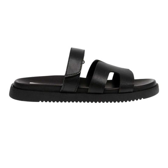Steve Madden Kinderen/Kids Missile-E leren platte slippers (Zwart) - Image 1