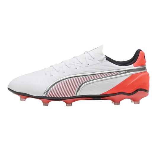 Puma Heren King Match Stevige Grond Voetbalschoenen (Wit, Rood) - Image 3