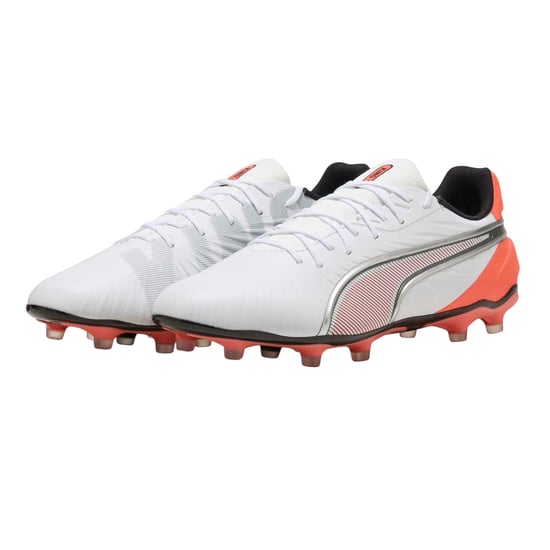 Puma Heren King Match Stevige Grond Voetbalschoenen (Wit, Rood) - Image 6