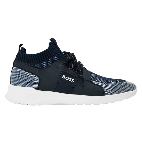 Boss Mannen Extreme Logo Gebreide Sneakers (Donkerblauw) - Image 1